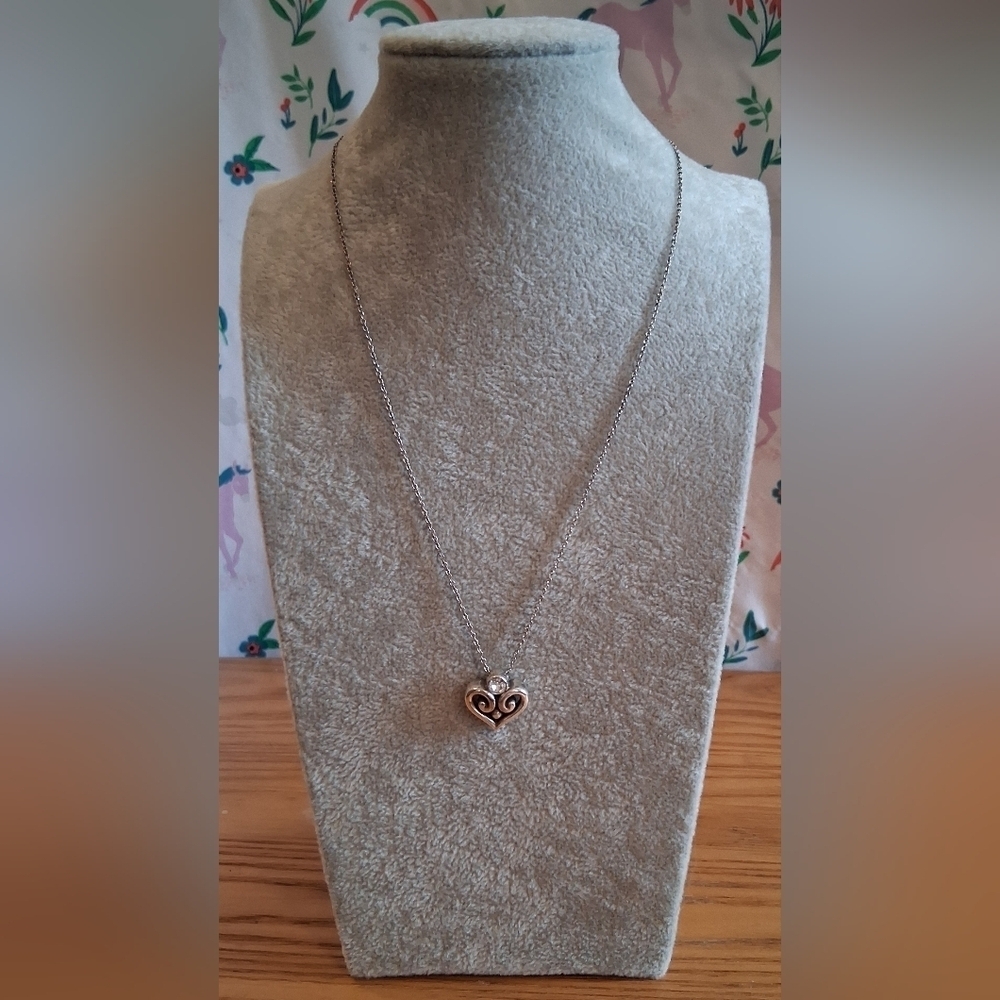 EUC Brighton Alcazar Silver & Swarovski Crystal Casual Everyday Necklace Jewelry